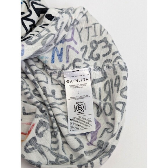 Athleta Womens Large Multi-Color Rainbow Pride Daily Relaxed Short Sleev T-Shirt - Picture 4 of 5